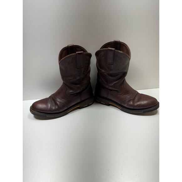 Ariat Men’s Work Western Boots Leather Sz 13D Brown Slip Resistant Cowboy main image 9